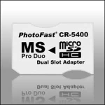 Adaptateur 2xmicrosdhc vers MS Pro Duo avec double slot pour cartes MicroSDHC