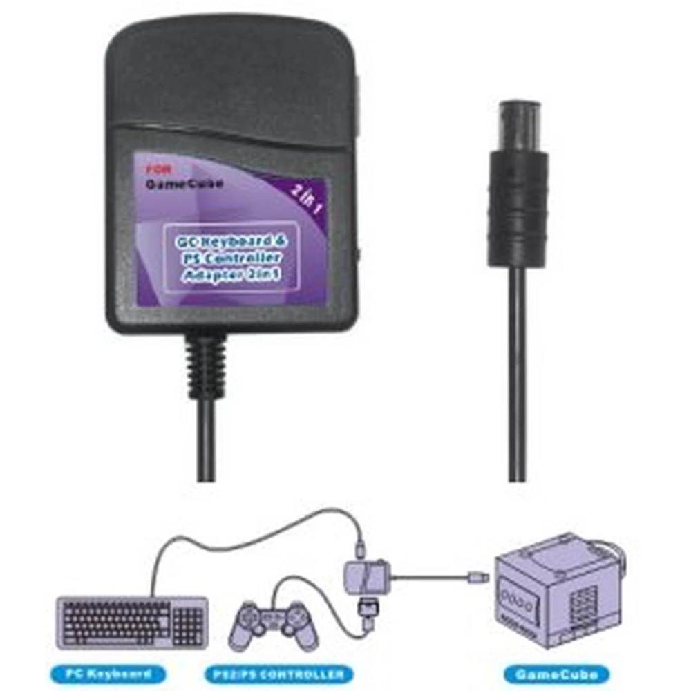 Adaptateur clavier + manette PS2/PSX pour Nintendo GameCube compatible et fonctionnel