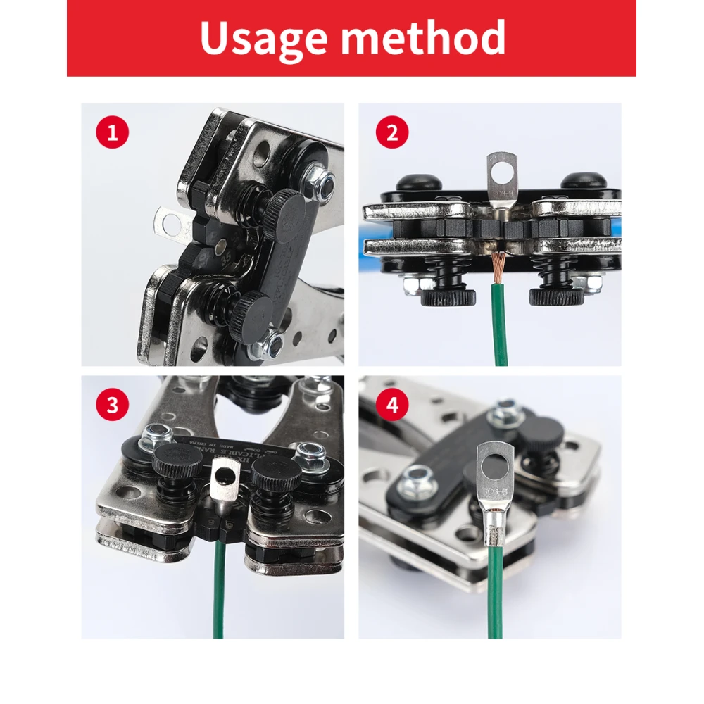 Pince à sertir 6-50mm² avec poignées antidérapantes et rotation réglable