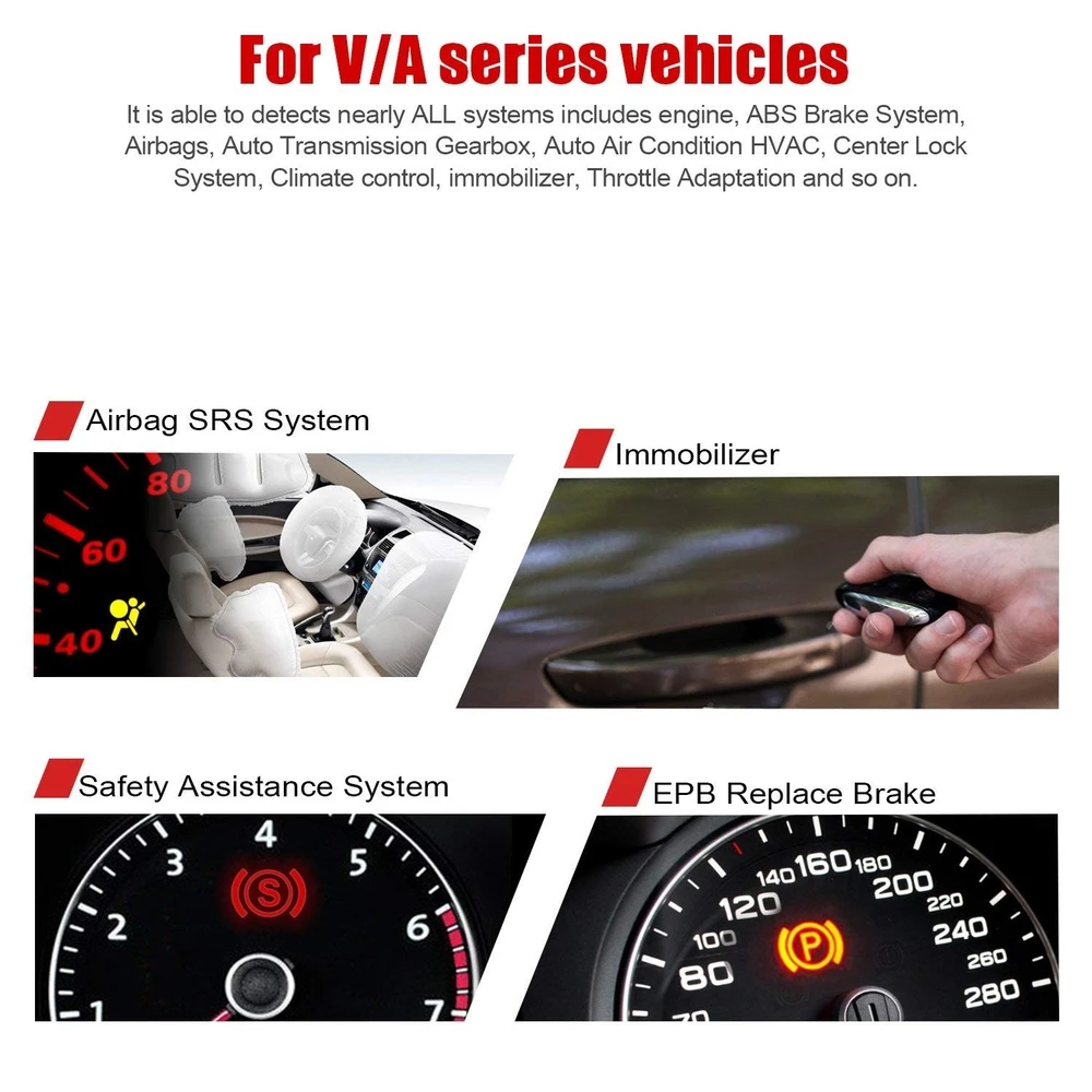 Ancel VD500 OBD2 pour VW, Audi, Seat et Skoda - Lecteur de codes