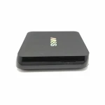 Vista lateral del Android TV Box 4K M8S mostrando puertos de conexión