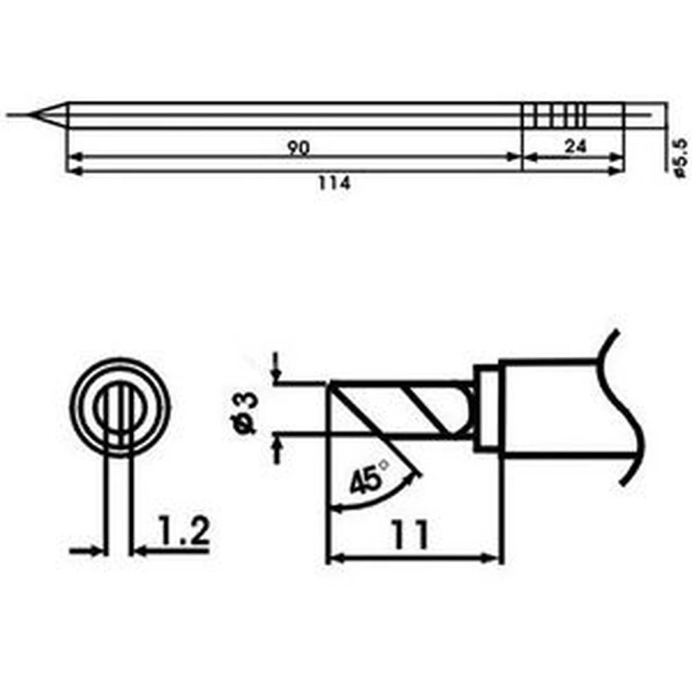Pointe de fer à souder Aoyue LF-KU avec résistance intégrée pour stations de soudage