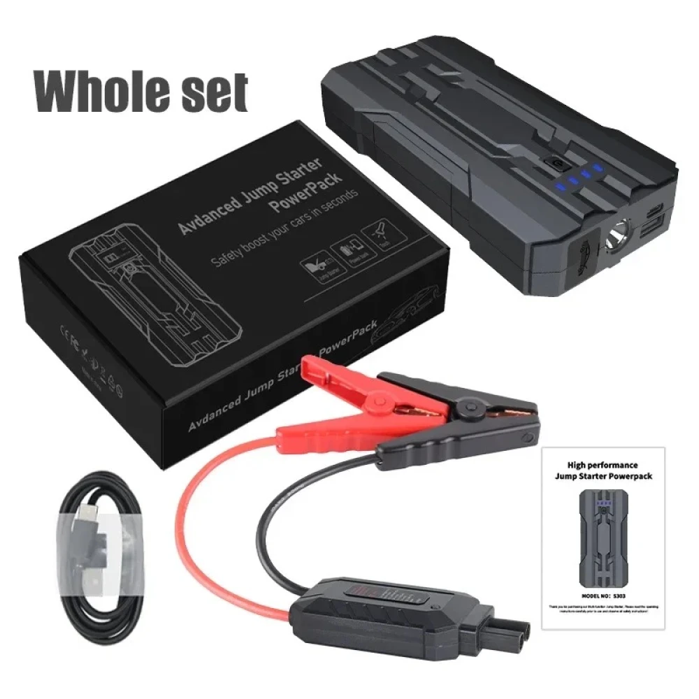 Démarreur de batterie voiture 8000mAh Jumpstarter S301 compact et sûr avec lampe LED SOS