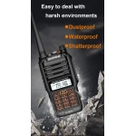 Walkie talkie Baofeng UV9R Plus resistente al agua y polvo con certificación IP68