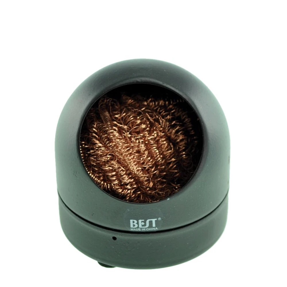 Base Limpiador de puntas soldador Mlink en uso para mantenimiento de soldador