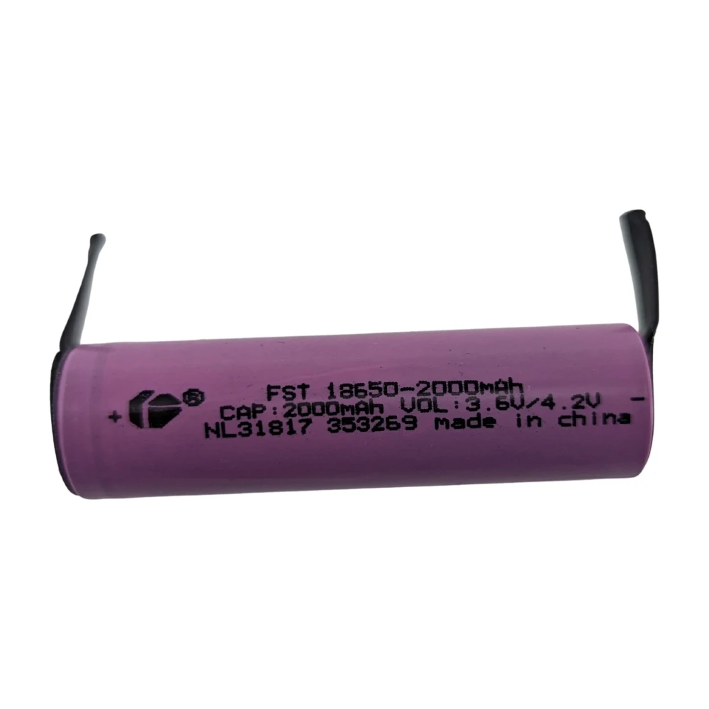 Batterie 18650 2000mAh avec languette à souder - Haute capacité et durabilité