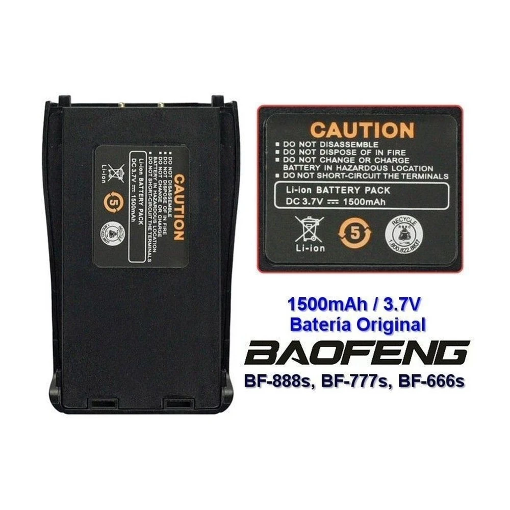 Batterie compatible Baofeng BF-888S 1500mAh 3,7V pour talkies-walkies