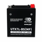 Batterie Moto AGM 12V 7Ah OUTDO UTX7L-BS(MF) - Compatible Yuasa YTX7L-BS / GTX7L-BS / ETX7L-BS