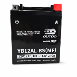 Batterie Moto AGM 12V 12Ah OUTDO YB12AL-BS(MF) - Compatible Yuasa YB12AL-A2 / GS YB12AL-A2 / 12N12-4A-1 (flooded similaire)