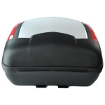 Top case moto 46 litres universel argent - pour 2 casques avec serrure
