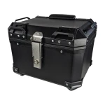 Top case moto universel 36L avec dossier lombaire et coffre carré en ABS noir