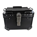 Top case moto universel 36L avec dossier lombaire et coffre carré en ABS noir