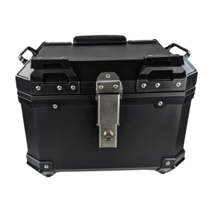 satkit Top case moto universel 36L avec dossier lombaire et coffre carré en ABS noir