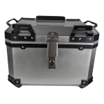 Top case moto universel 45L argent - valise carrée pour 1 casque