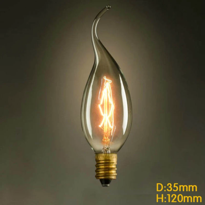 Ampoule filament E14 40W vintage C35 Vertical Edison pour déco industrielle