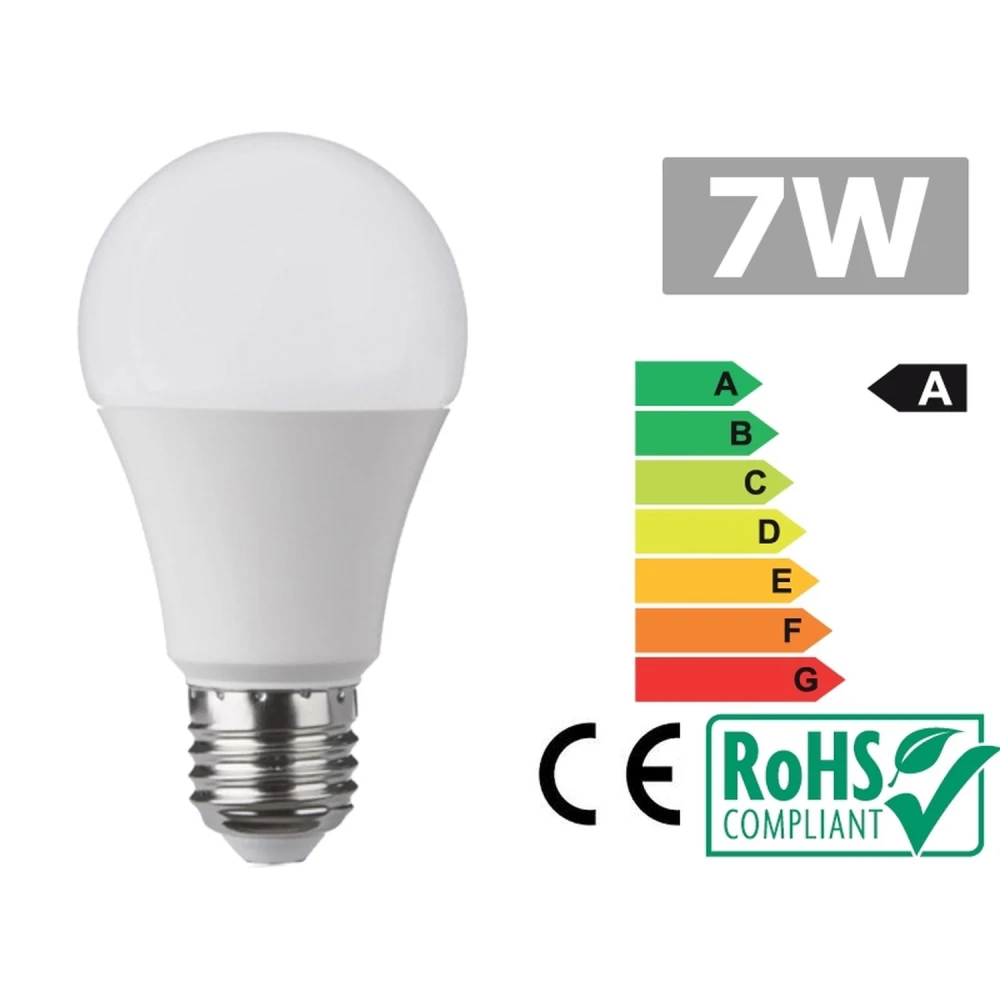 Ampoule LED E27 7W 3300K blanc chaud à basse consommation