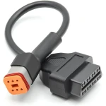 Câble adaptateur Harley Davidson OBD1 6 broches vers OBDII 16 broches pour diagnostic