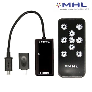 Câble adaptateur MHL vers HDMI avec télécommande pour Galaxy S2, S3, S4, S5, Note 2 et HTC One