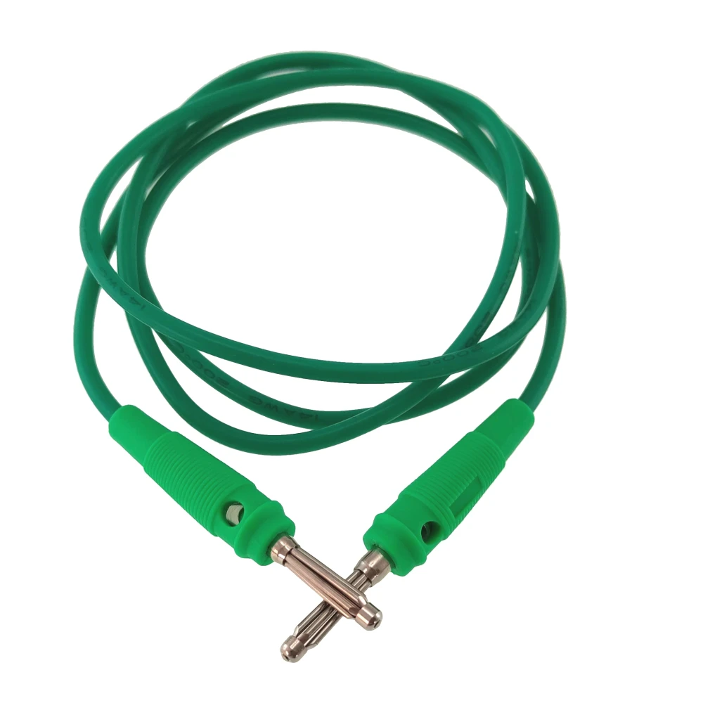 Câble de test banane mâle-mâle 4mm 1m vert 14AWG en silicone flexible