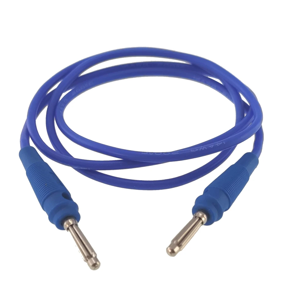 Câble de test banane mâle à mâle 4mm bleu 14AWG en silicone Amass