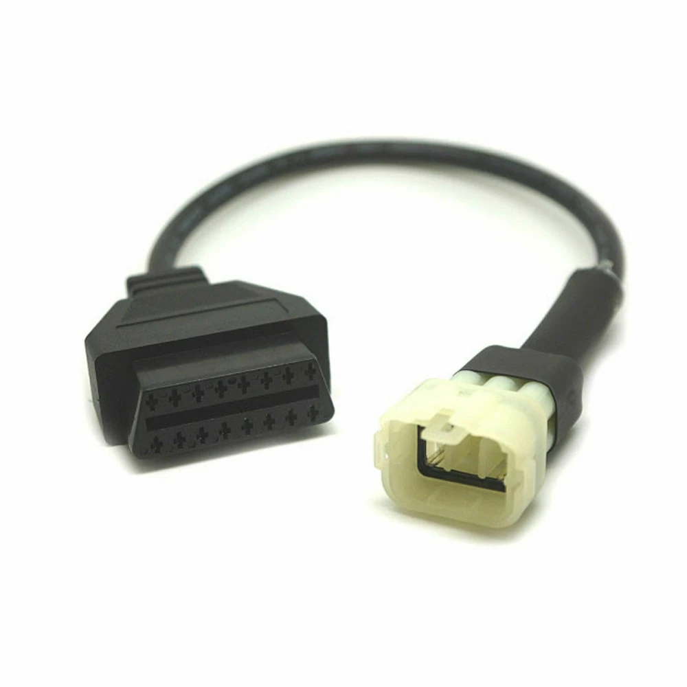 Vista del conector del cable diagnóstico 6 pin a 16 pin para motos Kawasaki