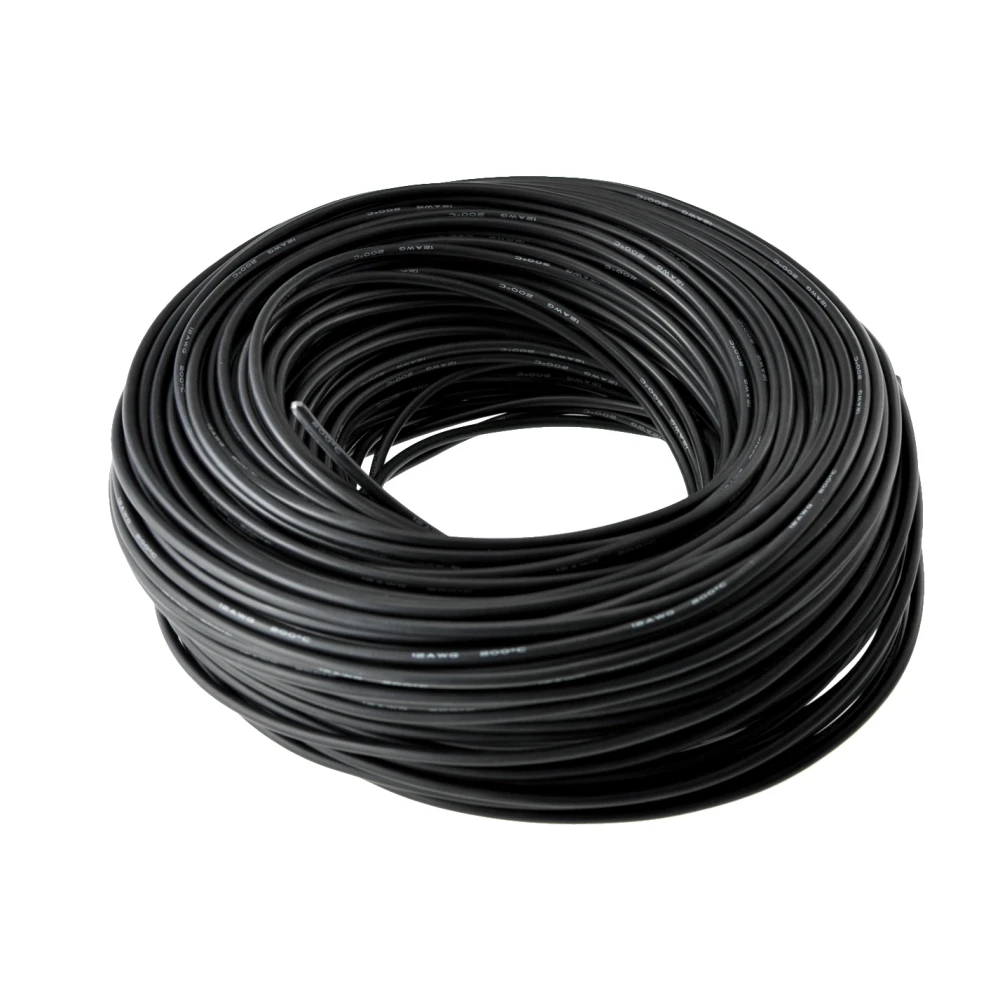 Cable silicona 12AWG negro resistente químicamente