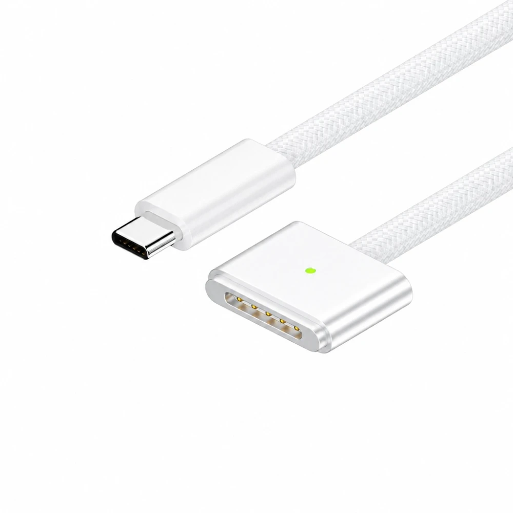 Câble USB-C vers MagSafe 3 140W pour MacBook Pro et Air - 2 m tressé, White
