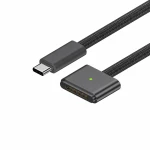 Câble USB-C vers MagSafe 3 140W pour MacBook Pro et Air - 2 m tressé, Space Grey
