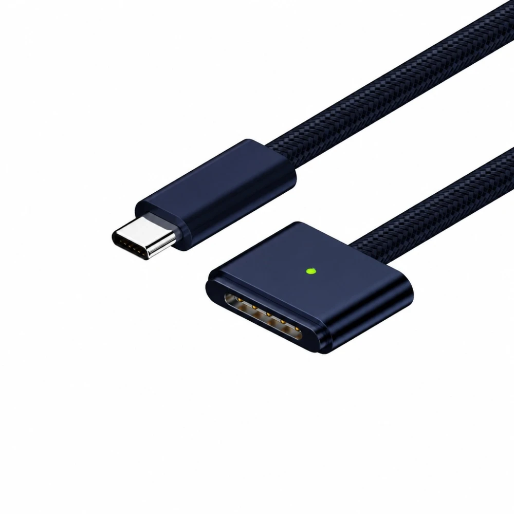 Câble USB-C vers MagSafe 3 140W pour MacBook Pro et Air - 2 m tressé, Midnight