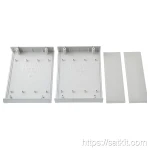 Caja de Plástico para proyectos 170x130x60mm abierta mostrando interior