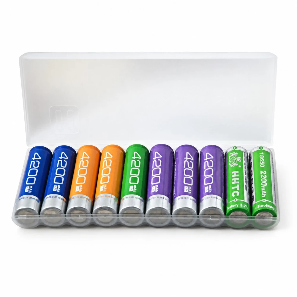 Boîte Porte-Piles 10× 18650 Plastique Transparent Grande Capacité