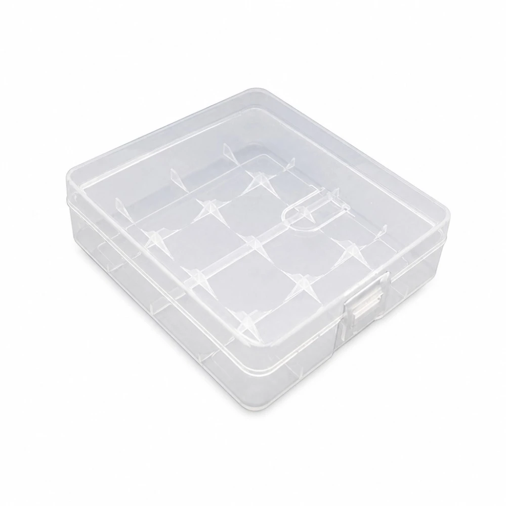 Boîte Support Porte-Piles 4× 18650 Plastique Transparent Stockage Protection