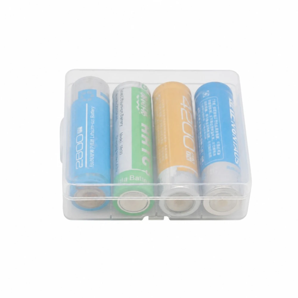 Boîte Support Porte-Piles 4× 18650 Plastique Transparent Stockage Protection