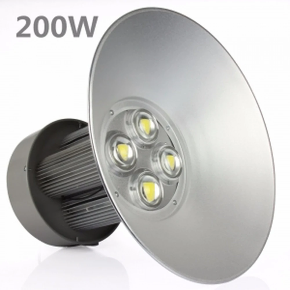 Cloche industrielle LED 200W 6000K lumière brillante PF 0,95 puissance 100% réelle High Bay