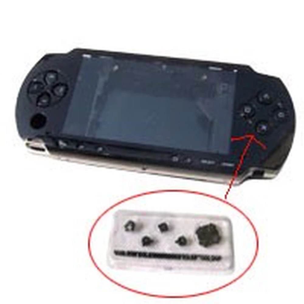 Coque complète PSP 2000 Slim noire avec boutons pour réparation