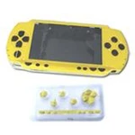 Coque complète PSP jaune avec boutons inclus pour réparation