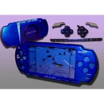 Coque complète PSP2000 bleu électrique avec boutons pour réparation et personnalisation