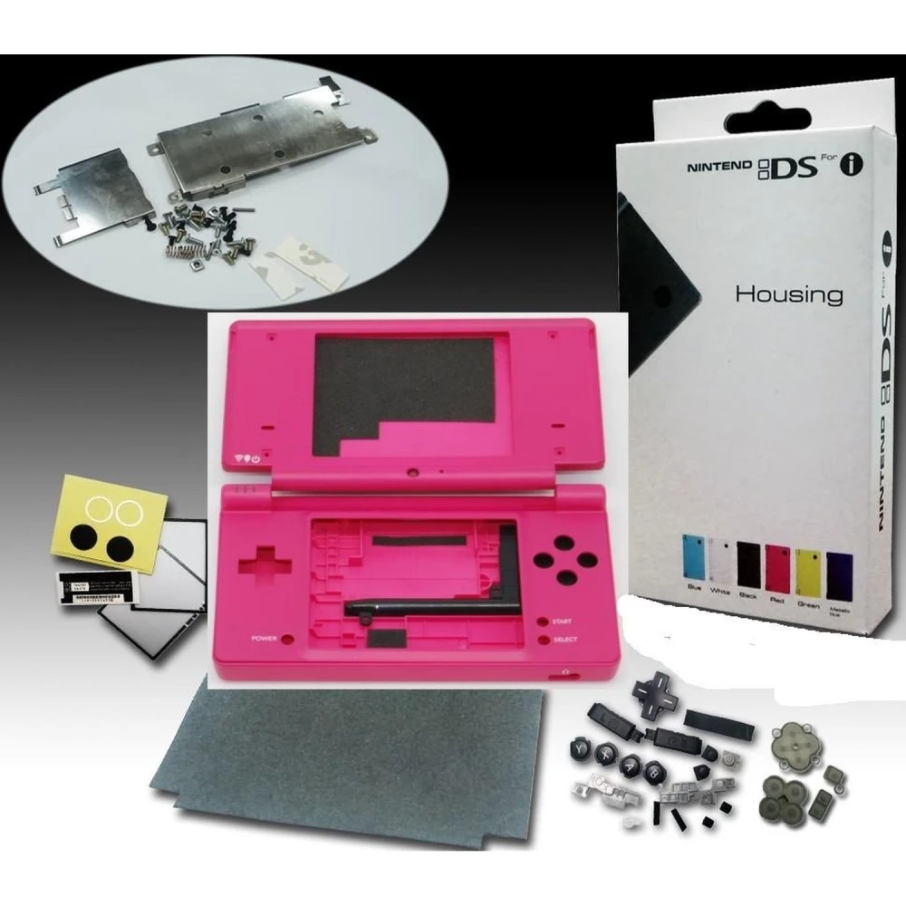 Coque Nintendo DSi rose - kit complet avec boutons et vis
