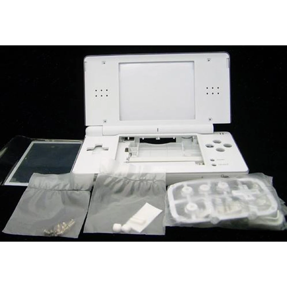 Coque de remplacement Nintendo DS Lite blanche avec boutons et accessoires complets