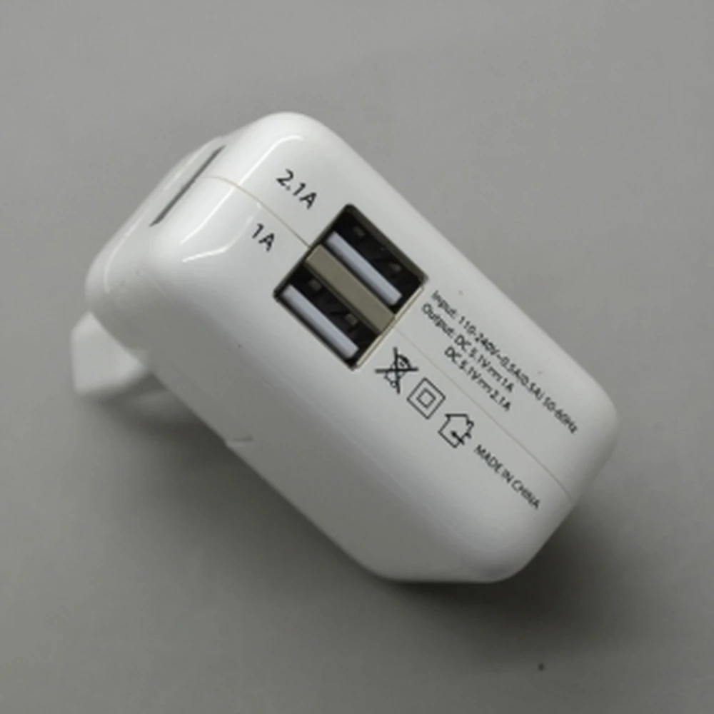 Chargeur secteur double USB 2,1A et 1A pour tablettes et mobiles