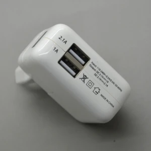 Chargeur secteur double USB 2,1A et 1A pour tablettes et mobiles