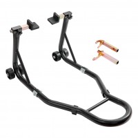 Support de levage de roue arrière pour motos : Capacité 385 kg : Réglable, Compatible avec Yamaha, Honda, Suzuki, Kawasaki : Acier renforcé, Facile à monter, Idéal pour l'entretien et le nettoyage