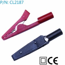 Cl2187 Pinces Crocodile Avec Fiche Banane 2mm Paquet De 2 Rouge Et Noir