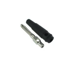 Detalle del conector banana negro BP4526 para uso en instrumentos de medición