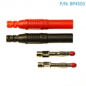 Connecteur banane mâle 4mm droit BP4503 avec 1 rouge et 1 noir inclus