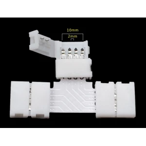 Connecteur LED en T 4 broches 10mm 5050 RGB pour rubans LED YourLed