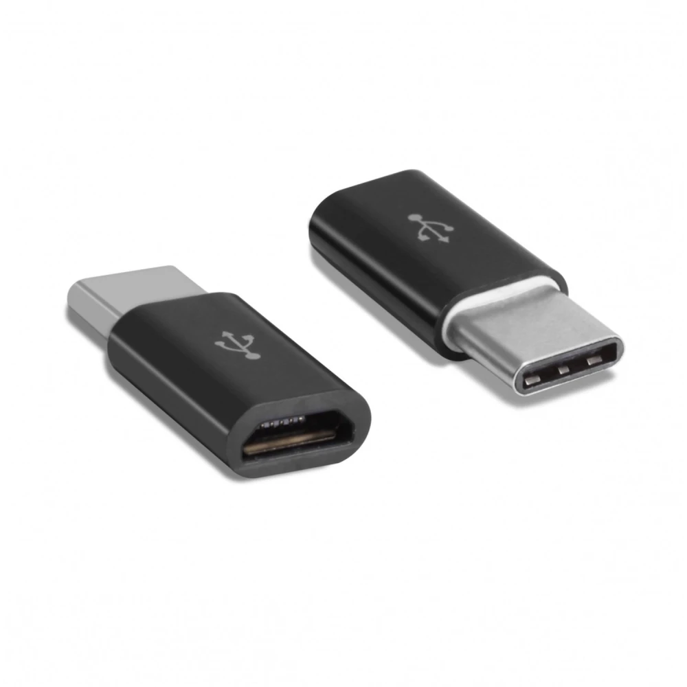 Convertisseur micro USB 2.0 femelle vers USB-C mâle USB 3.1 Type C noir