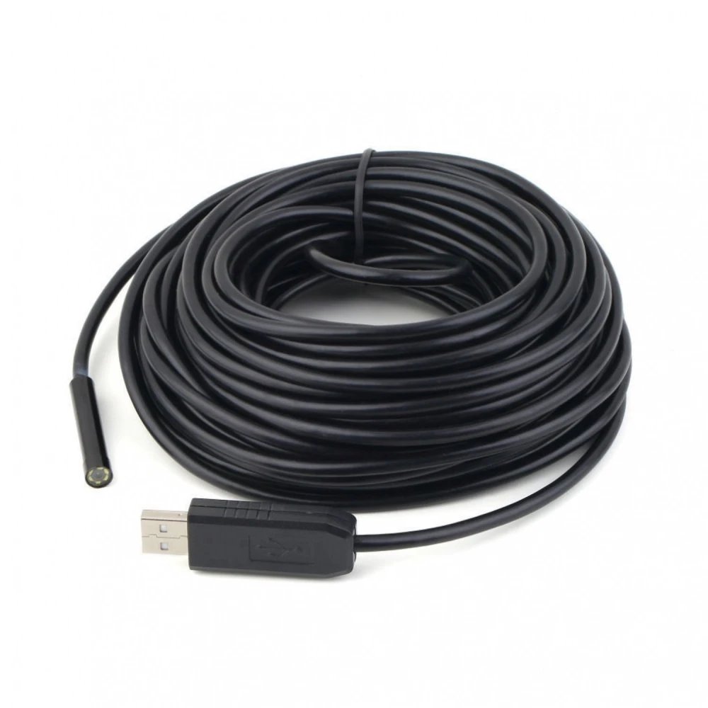 Endoscope USB 10 mètres flexible avec lentille 7mm et LED étanche