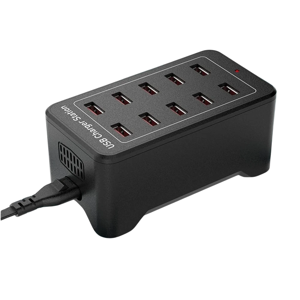 Station de charge USB 10 ports avec IQ Charge - 50W 12A, 2,4A par port