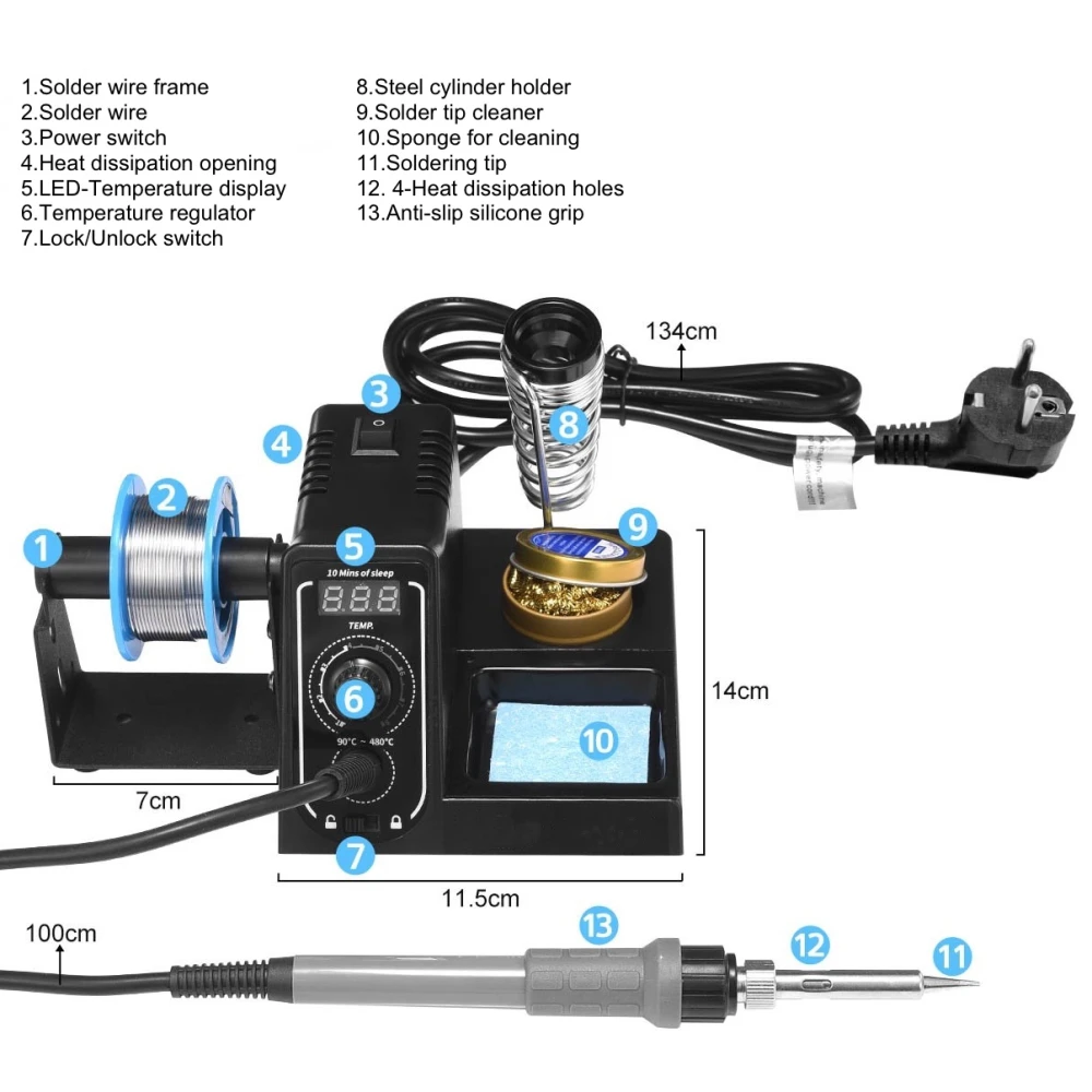 Station de soudage numérique Mlink S1 60W avec écran LED et verrouillage de température